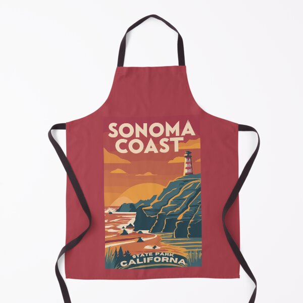 Item preview, A Vintage Travel Art of the Sonoma Coast State Park - California - US designed and sold by GoodOldVintage.
