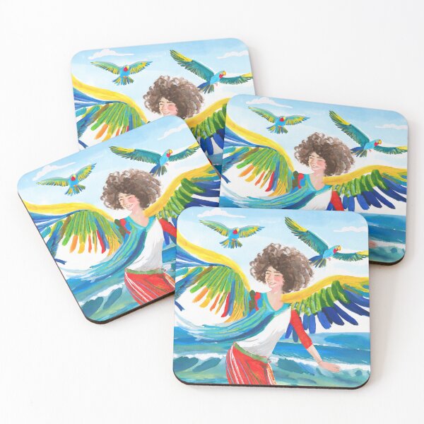 Item preview, Happy girl with wings on the beach designed and sold by uliklo.