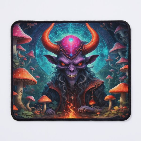 Item preview, Psychedelic Devil Art - Mesmerising 5D Image of Temptation Matrix with Magical Mushrooms - Unique Home Decor designed and sold by luminamatrixart.