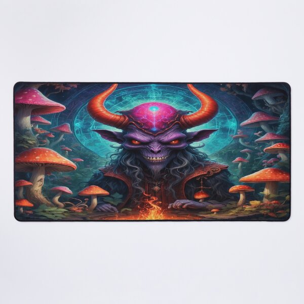 Item preview, Psychedelic Devil Art - Mesmerising  5D Image of Temptation Matrix with Magical Mushrooms - Unique Home Decor designed and sold by luminamatrixart.