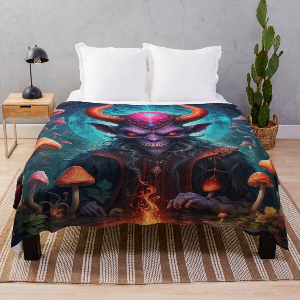 Item preview, Psychedelic Devil Art - Mesmerising 5D Image of Temptation Matrix with Magical Mushrooms - Unique Home Decor designed and sold by luminamatrixart.