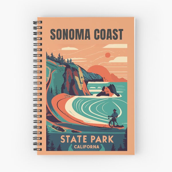Item preview, A Vintage Travel Art of the Sonoma Coast State Park - California - US  designed and sold by GoodOldVintage.