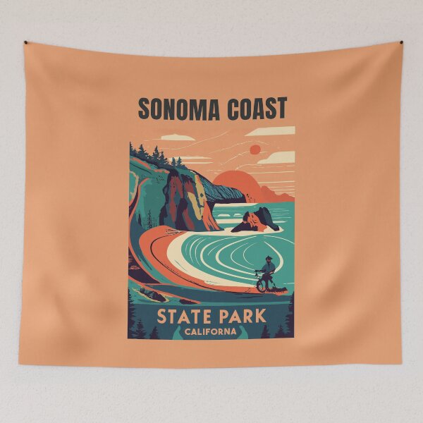 Item preview, A Vintage Travel Art of the Sonoma Coast State Park - California - US  designed and sold by GoodOldVintage.