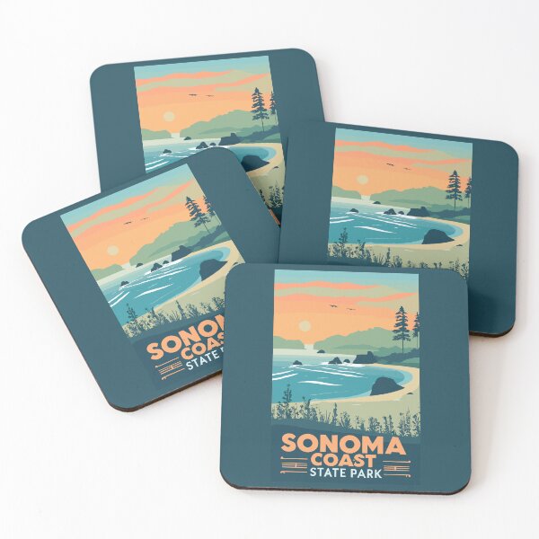 Item preview, A Vintage Travel Art of the Sonoma Coast State Park - California - US  designed and sold by GoodOldVintage.