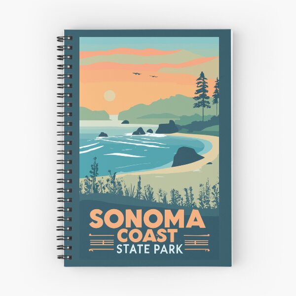 Item preview, A Vintage Travel Art of the Sonoma Coast State Park - California - US  designed and sold by GoodOldVintage.
