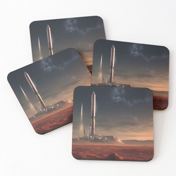 Item preview, Rockets on Mars designed and sold by bold-fortune.