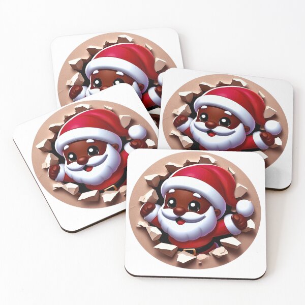 Item preview, 3D Hole in the wall black Santa  designed and sold by RachelRebel.