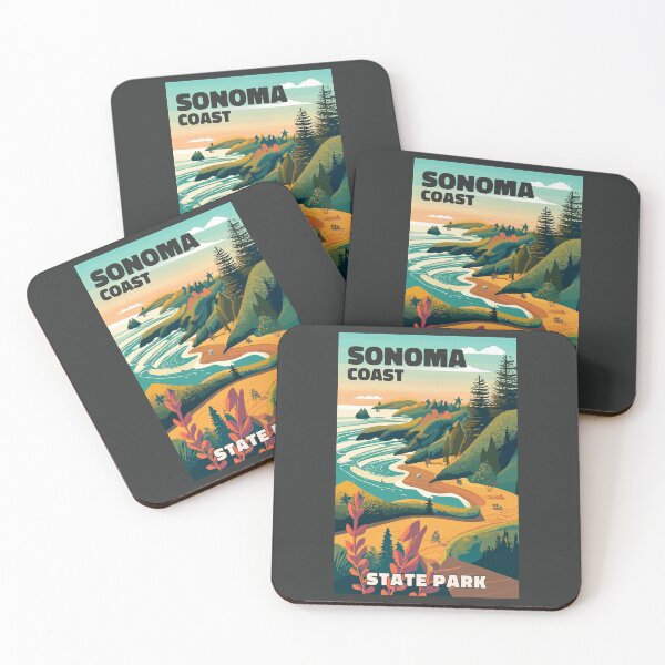 Item preview, A Vintage Travel Art of the Sonoma Coast State Park - California - US  designed and sold by GoodOldVintage.