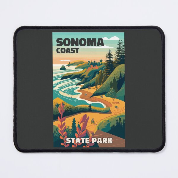 Item preview, A Vintage Travel Art of the Sonoma Coast State Park - California - US  designed and sold by GoodOldVintage.