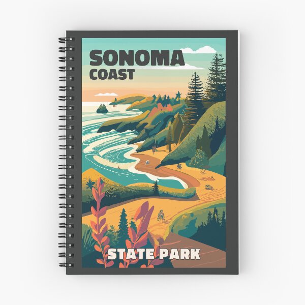 Item preview, A Vintage Travel Art of the Sonoma Coast State Park - California - US  designed and sold by GoodOldVintage.