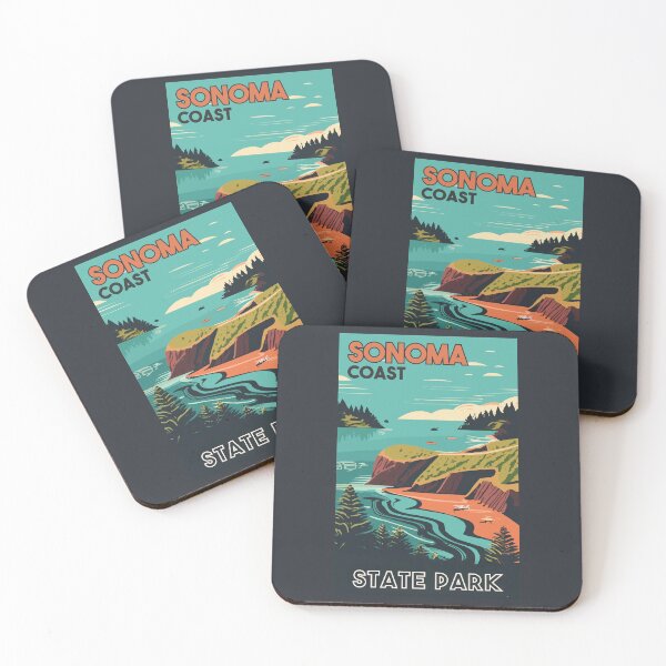 Item preview, A Vintage Travel Art of the Sonoma Coast State Park - California - US  designed and sold by GoodOldVintage.