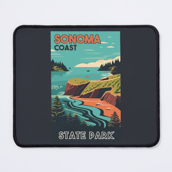 Item preview, A Vintage Travel Art of the Sonoma Coast State Park - California - US  designed and sold by GoodOldVintage.