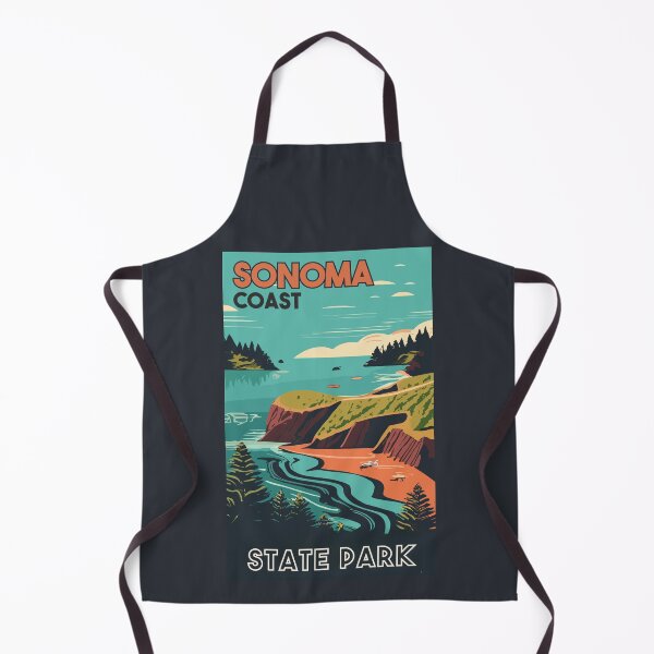 Item preview, A Vintage Travel Art of the Sonoma Coast State Park - California - US designed and sold by GoodOldVintage.