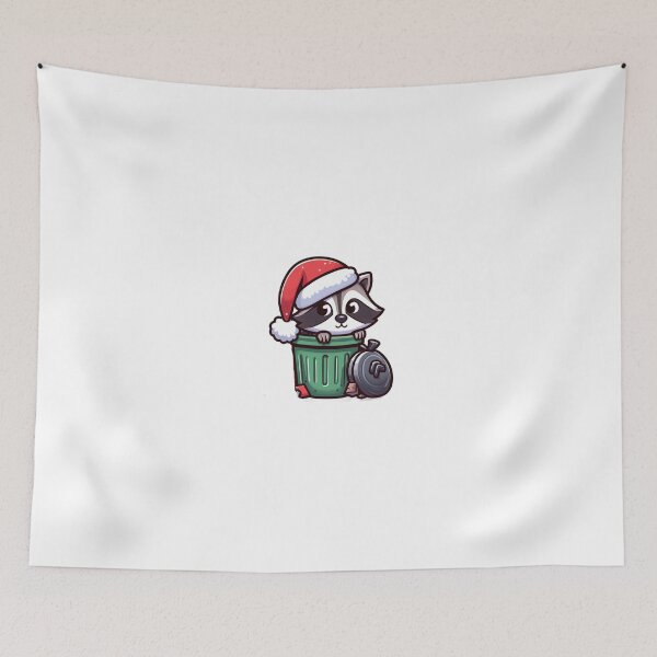 Item preview, Cute Racoon santa in trashcan designed and sold by Wxjtecki.