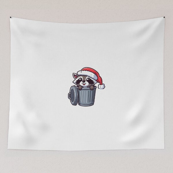 Item preview, Cute Racoon santa in trashcan designed and sold by Wxjtecki.