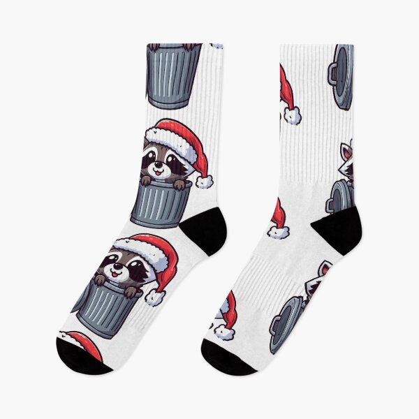 Item preview, Cute Racoon santa in trashcan designed and sold by Wxjtecki.