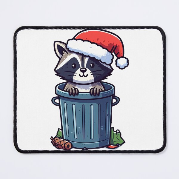 Item preview, Cute Racoon santa in trashcan designed and sold by Wxjtecki.