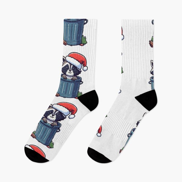 Item preview, Cute Racoon santa in trashcan designed and sold by Wxjtecki.