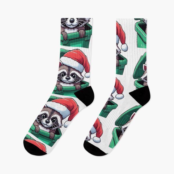 Item preview, Cute Racoon santa in trashcan designed and sold by Wxjtecki.