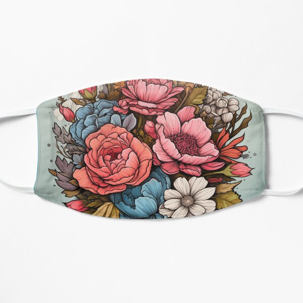 Beautiful flower bouquets Flat Mask