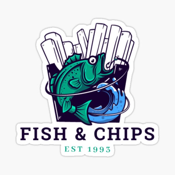 Fish & Chip shop window sign decal, fishing tackle / chip shop