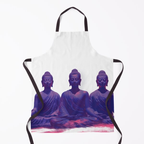 Item preview, Triad of Serenity | Three Purple Buddha Statues in Animated Meditatio designed and sold by FairX.