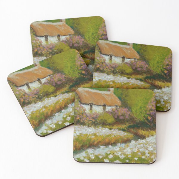 Item preview, English Springtime Country Cottage Flower Garden Painting designed and sold by MeadowFarmPrint.