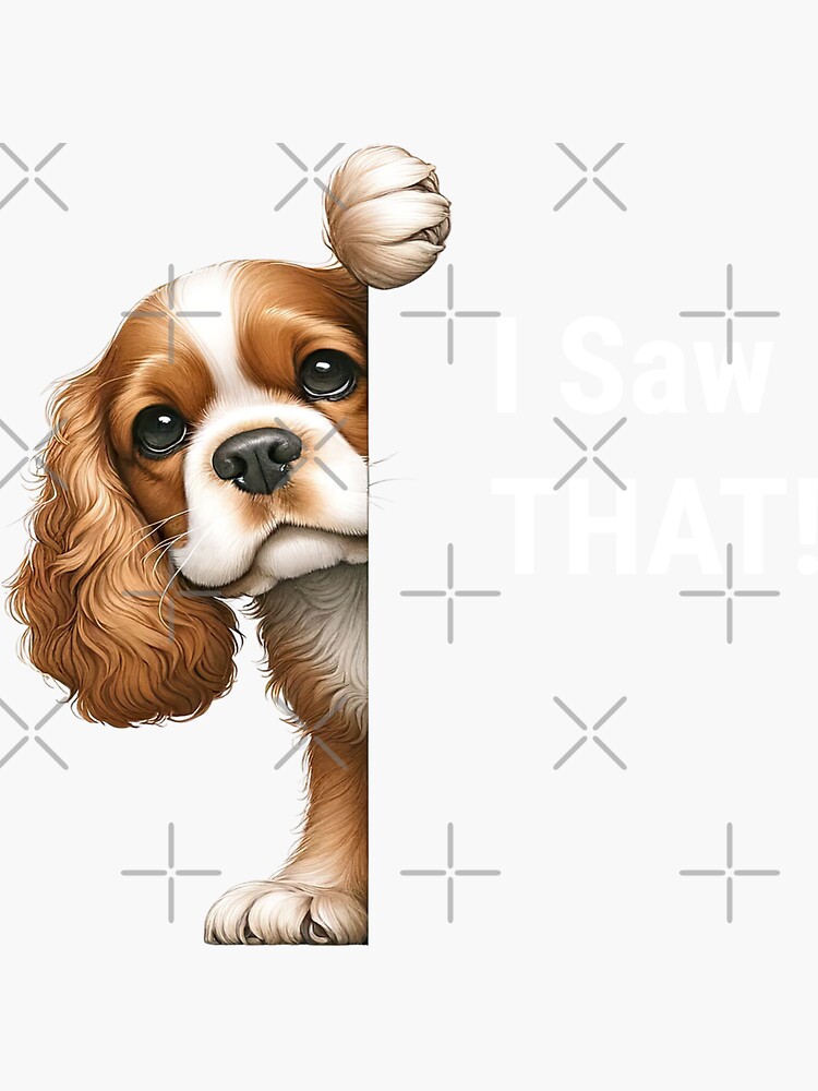 "Dog Peek around corner staffordshire cocker spaniels" Sticker for Sale