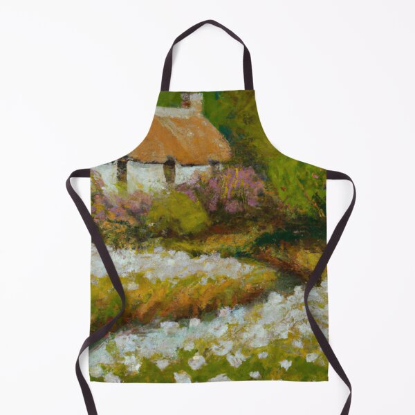 Item preview, English Springtime Country Cottage Flower Garden Painting designed and sold by MeadowFarmPrint.