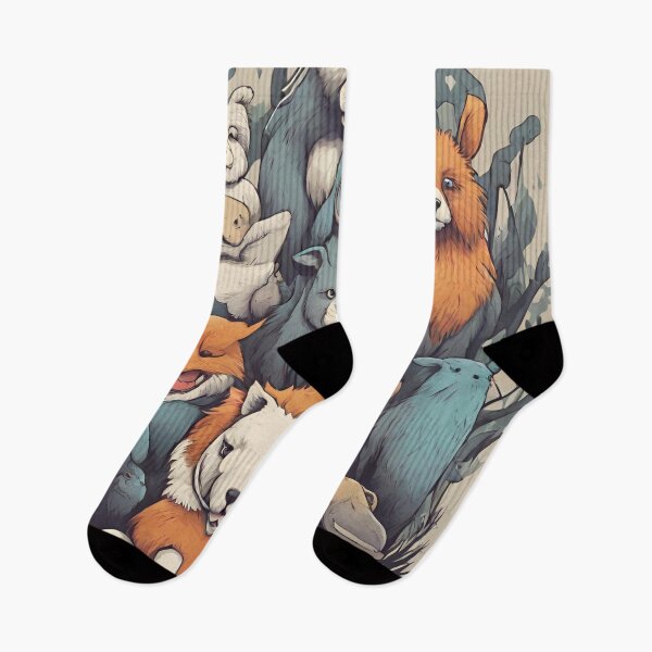 Item preview, Strange animals, sand colour, orange, blue designed and sold by MyartStudioTB.