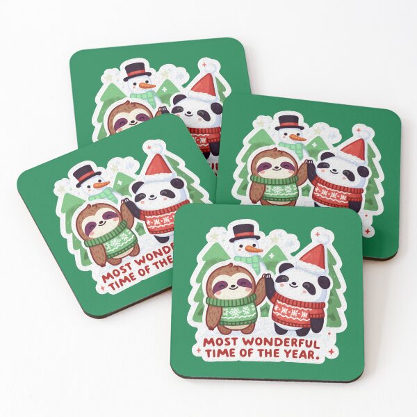 Item preview, Most Wonderful Time Of The Year Sloth Panda Snowman designed and sold by plushism.