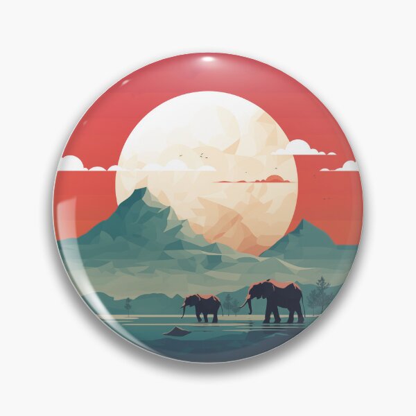 Item preview, Elephants and Mountains under a red sky designed and sold by bold-fortune.