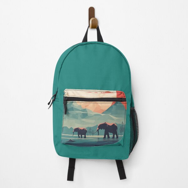 Item preview, Elephants and Mountains under a red sky designed and sold by bold-fortune.
