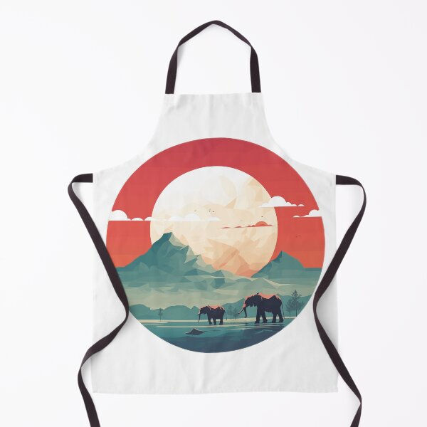 Item preview, Elephants and Mountains under a red sky designed and sold by bold-fortune.