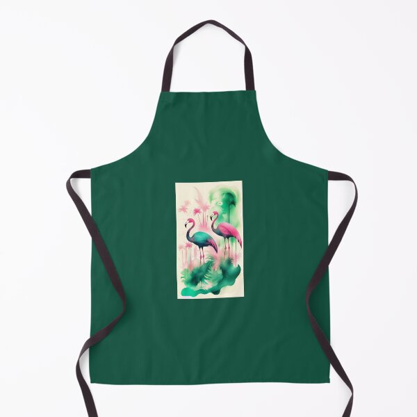 Item preview, imaginary pink flamingos on a pink and green plant background designed and sold by Creativesphotos.
