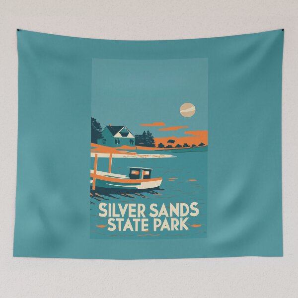 Item preview, A Vintage Travel Art of the Silver Sands State Park - Connecticut - US  designed and sold by GoodOldVintage.