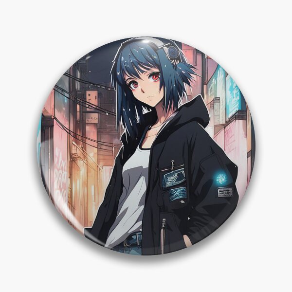 Item preview, Cyberpunk Graffiti Girl Print - Anime Streetwear Chic! designed and sold by evilishgoods.