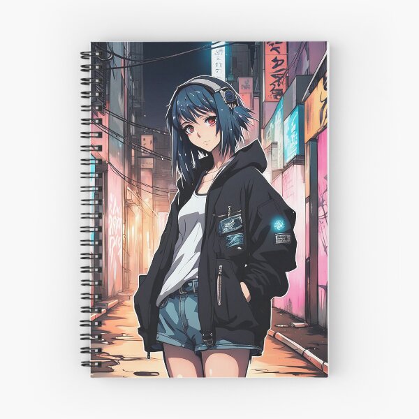 Item preview, Cyberpunk Graffiti Girl Print - Anime Streetwear Chic! designed and sold by evilishgoods.