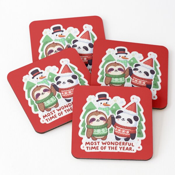 Item preview, Most Wonderful Time Of The Year Sloth Panda Snowman designed and sold by plushism.
