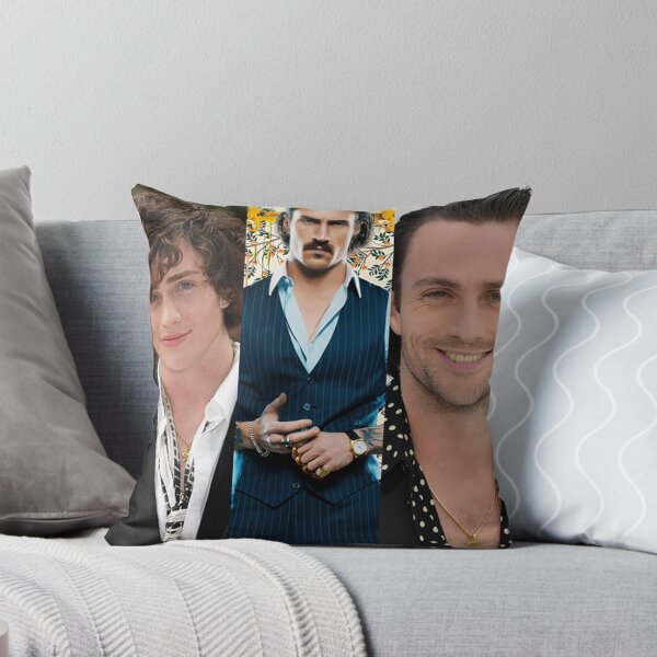 Aaron Taylor-Johnson Collage Throw Pillow