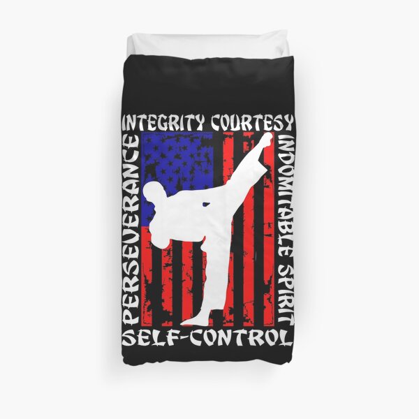 Martial Arts Taekwondo 5 Tenets Taekwondo Duvet Cover
