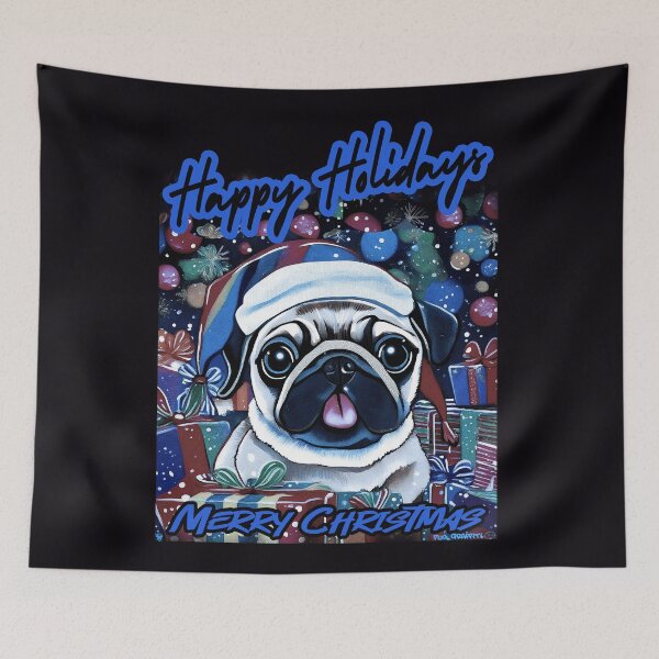 Item preview, Pug HAPPY HOLIDAYS 71 MERRY CHRISTMAS  designed and sold by RedBluffTraders.