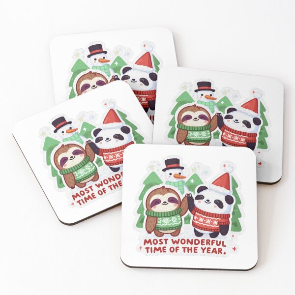 Item preview, Most Wonderful Time Of The Year Sloth Panda Snowman designed and sold by plushism.