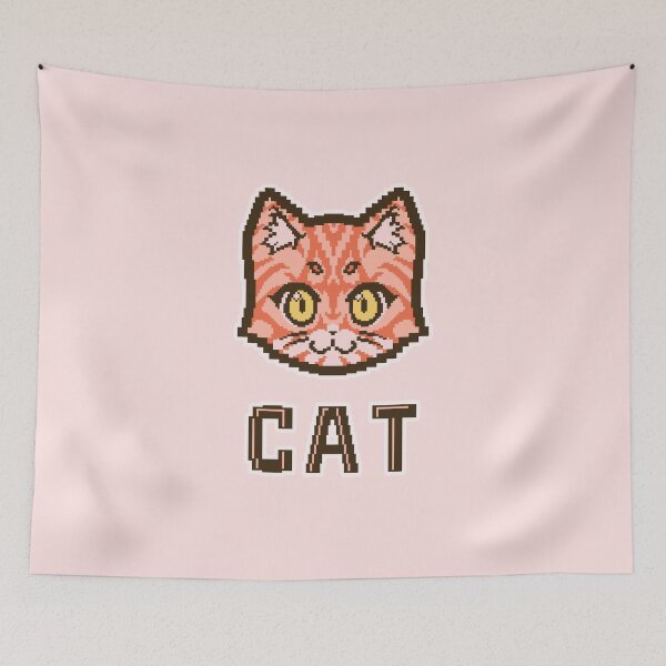 Item preview, Cute cat in retro pixel style designed and sold by KaitoArtDesigns.