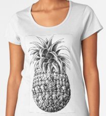 Camiseta premium de cuello ancho Piña adornada