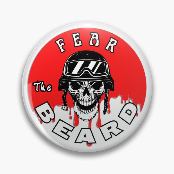 Item preview, Fear the Beard Skull - Smiling Bearded Red BG Design designed and sold by Antianeira.