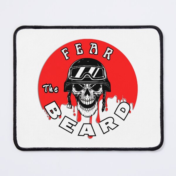 Item preview, Fear the Beard Skull - Smiling Bearded Red BG Design designed and sold by Antianeira.