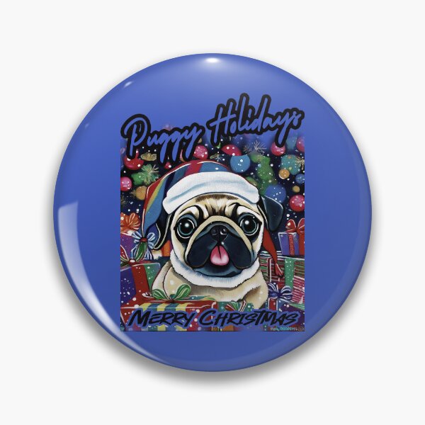 Item preview, Pug HAPPY HOLIDAYS 71 MERRY CHRISTMAS PUGGY HOLIDAYS designed and sold by RedBluffTraders.