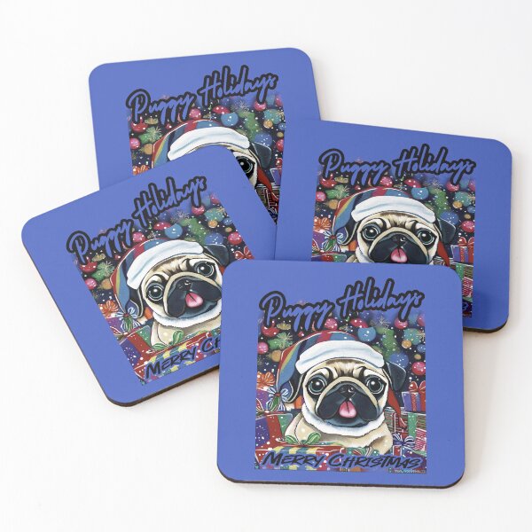 Item preview, Pug HAPPY HOLIDAYS 71 MERRY CHRISTMAS PUGGY HOLIDAYS designed and sold by RedBluffTraders.