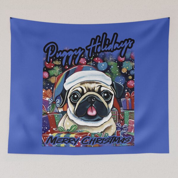 Item preview, Pug HAPPY HOLIDAYS 71 MERRY CHRISTMAS PUGGY HOLIDAYS designed and sold by RedBluffTraders.